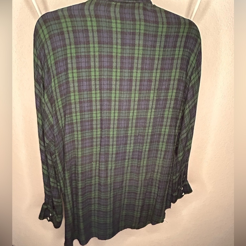 Zara Embroidered Plaid Long Sleeve Shirt - Picture 7 of 7